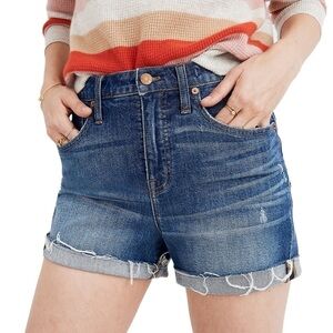 Madewell High Rise Denim Shorts In Glendale Wash Cutoff Edition Size 26